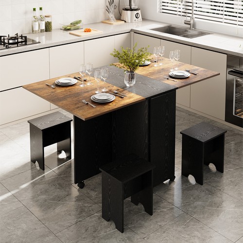 Folding drop leaf dining set - leaf,