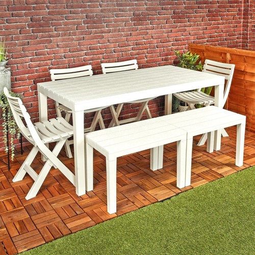 Folding white garden - garden, table